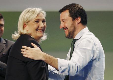 Marine Le Pen con Matteo Salvini (archivio) © ANSA