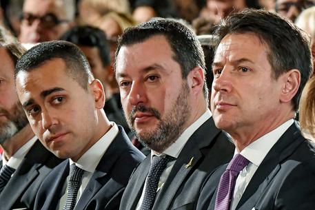 Luigi Di Maio, Matteo Salvini e il premier Giuseppe Conte © ANSA