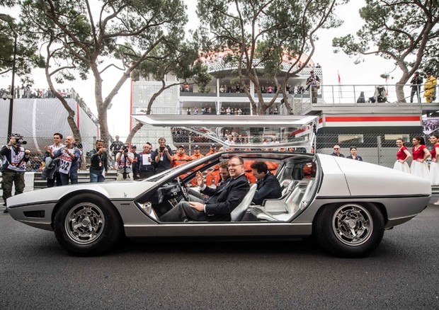 Giri di pista a Monaco per Marzal ed Espada, con Alberto II a volante © Lamborghini Press