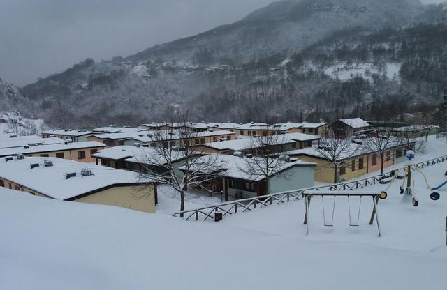 La neve di febbraio caduta a Borgo di Arquata © Ansa