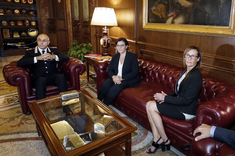Ilaria Cucchi durante l 'incontro con il ministro della Difesa Elisabetta Trenta e il  comandante generale dell 'Arma dei Carabinieri Giovanni Nistri - RIPRODUZIONE RISERVATA