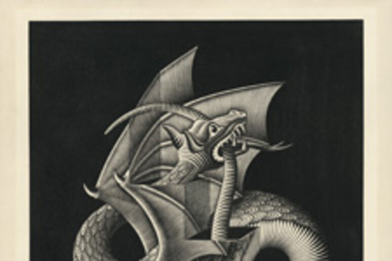Un 'opera di Escher esposta a Catanzaro - RIPRODUZIONE RISERVATA