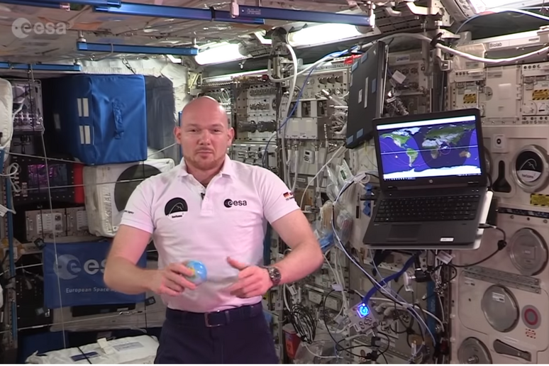 L 'astronauta dell 'Esa Alexander Gerst, comandante della Stazione Spaziale, nel videomessaggio inviato agli epserti della Cop24 (fonte: ESA) - RIPRODUZIONE RISERVATA