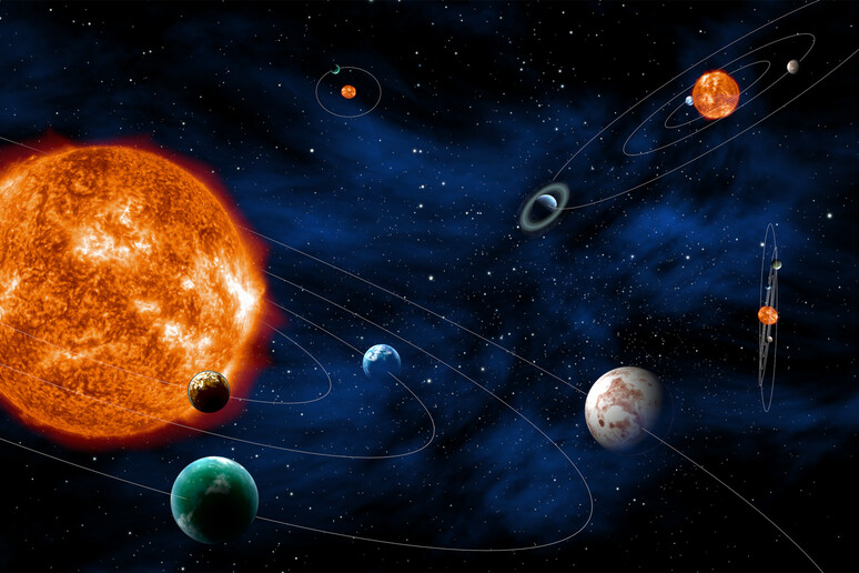 Rappresentazione artistca di sistemi planetari esterni al Sistema Solare, obiettivo della missione europea Plato (fonte: PLATO_ExoPlanets@ESA - C. Carreau) - RIPRODUZIONE RISERVATA