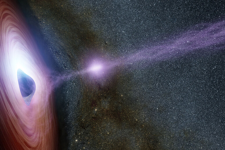Rappresentazione artistica di un buco nero (fonte: NASA/JPL- Caltech) - RIPRODUZIONE RISERVATA