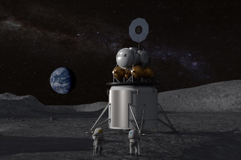 Rappresentazione grafica di un lander lunare (fonte: NASA) - RIPRODUZIONE RISERVATA