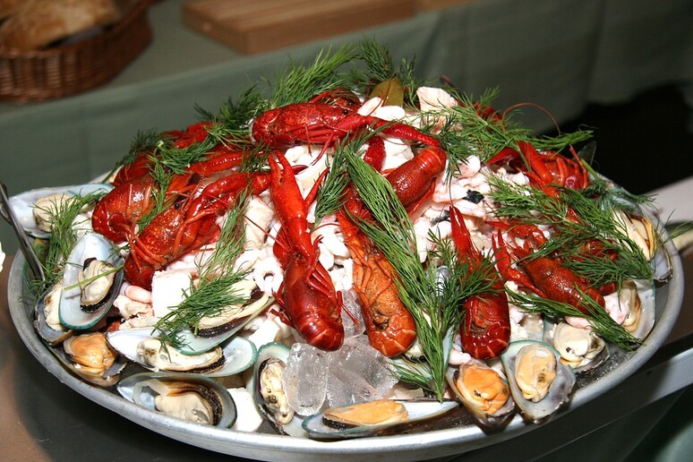 Un vassoio di crostacei e frutti di mare (fonte: Pixabay) - RIPRODUZIONE RISERVATA