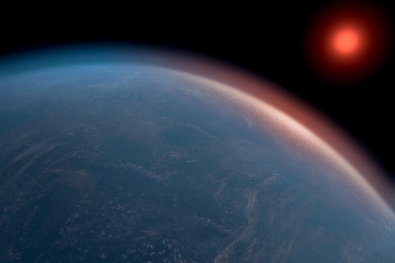Tappresentazione artistica del pianeta K2-18b, a 124 anni luce dalla Terra (fonte: Amanda Smith) - RIPRODUZIONE RISERVATA