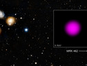 Scoperto un mini buco nero supermassiccio nella galassia nana Mrk 462 (fonte: NASA/CXC/Dartmouth Coll./J. Parker & R. Hickox; Optical/IR: Pan-STARRS) (ANSA)