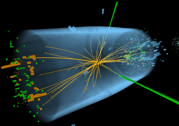 Rappresentazione degli scontri fra particelle che hanno permesso di scoprire il bosone di Higgs (fonte: CERN) © Ansa