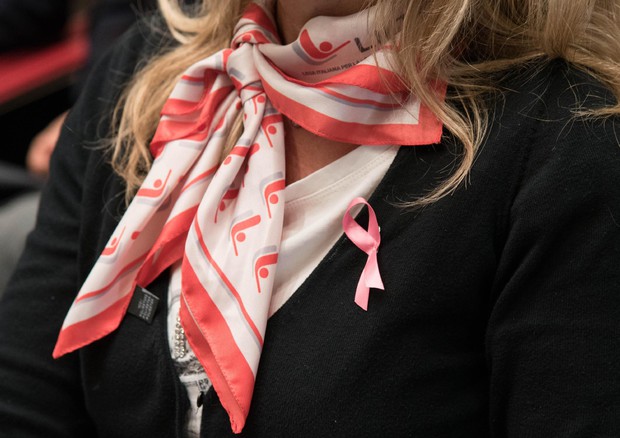 il fiocco rosa, simbolo del tumore al seno © ANSA