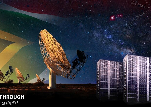 Il radiotelescopio MeerKAT alal ricerca di tecnofirme aliene (fonte: Danielle Futselaar / Breakthrough Listen / SARAO) © Ansa