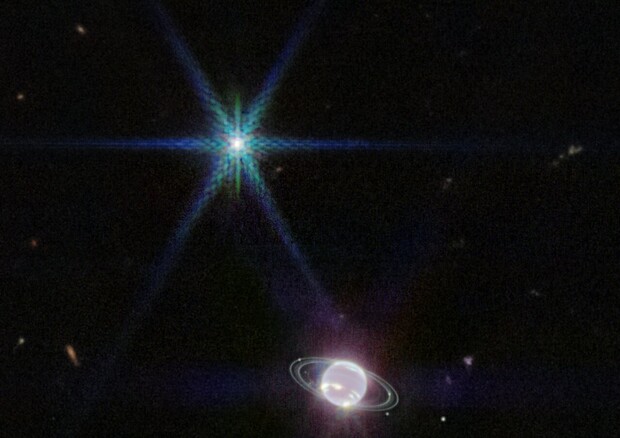Nettuno ripreso dallo strumento NIRCam (fonte: NASA, ESA, CSA, STScI) © Ansa