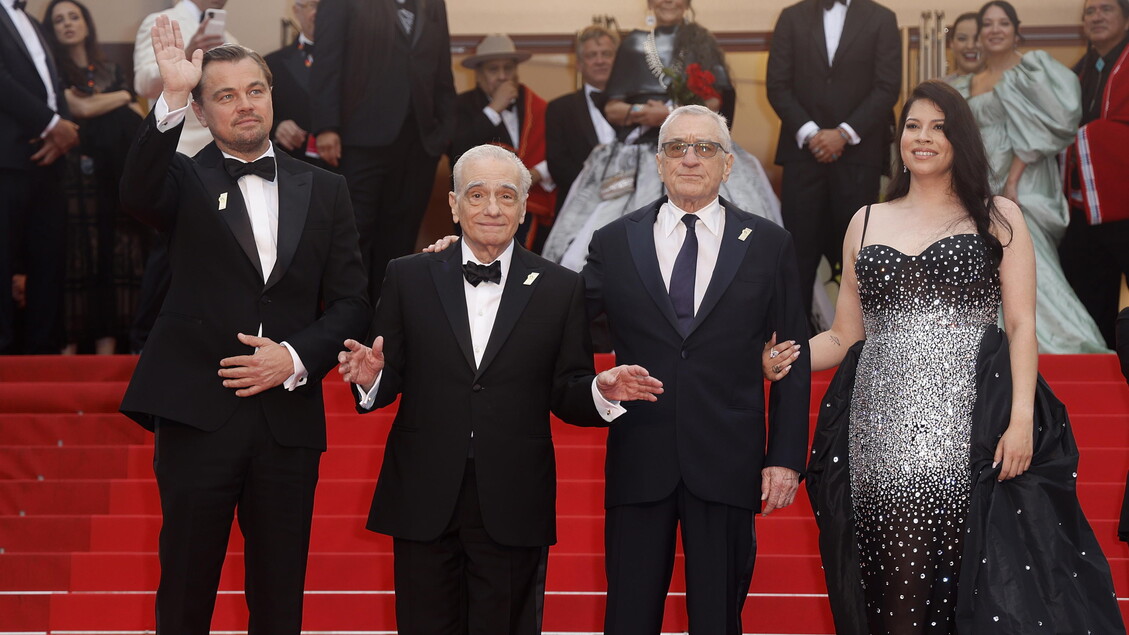 Leonardo DiCaprio, Martin Scorsese, Robert De Niro e Cara Jade Myers © ANSA/EPA