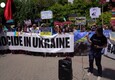 Nato: Madrid, manifestanti ucraini protestano fuori dalla sede del vertice (ANSA)