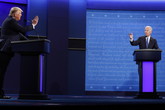 Donald Trump e Joe Biden nell'ultimo duello tv (ANSA)