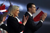 Le Pen e Bardella lanciano la campagna per le europee a Marsiglia (ANSA)