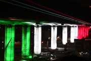 Ponte di Genova illuminato dal tricolore