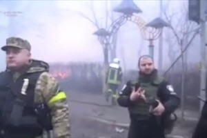 Ucraina, dentro la torre della tv bombardata a Kiev (ANSA)