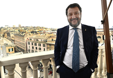 Matteo Salvini a Genova (ANSA)