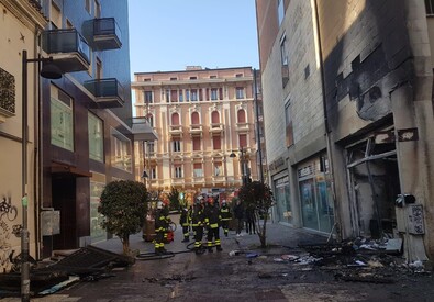 Incendio in centro a Pescara, danneggiata banca (ANSA)
