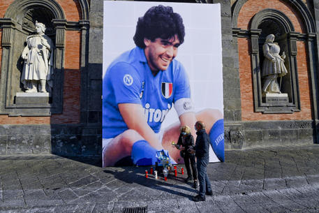 L'immagine di Diego Armando Maradona a Napoli © ANSA