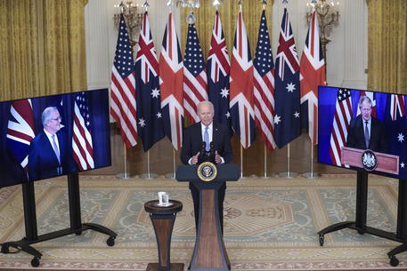 US President Joe Biden delivers remarks about a national security initiative with Australia and Britain © EPA