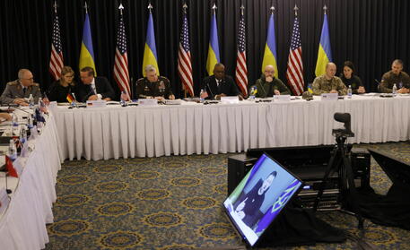 La riunione del Gruppo di contatto per la difesa dell'Ucraina a Ramstein © EPA