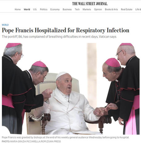 Papa: la notizia del ricovero fa il giro del mondo © ANSA
