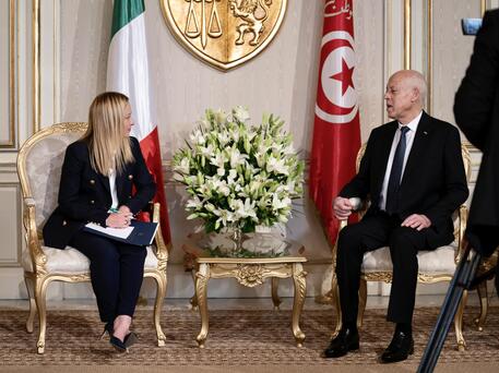 Meloni a colloquio con il presidente tunisino Saied © ANSA