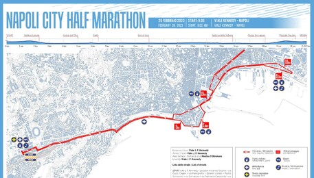 Il percorso della Napoli City Half Marathon (ANSA)