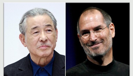 Issey Miyake e Steve Jobs (ANSA)
