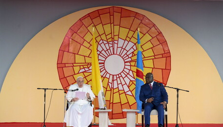 Papa Francesco a Kinshasa (ANSA)