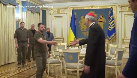 Ucraina, il cardinale Zuppi ricevuto da Zelensky (ANSA)