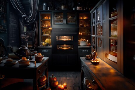 Una cucina vestita Halloween @Samsung