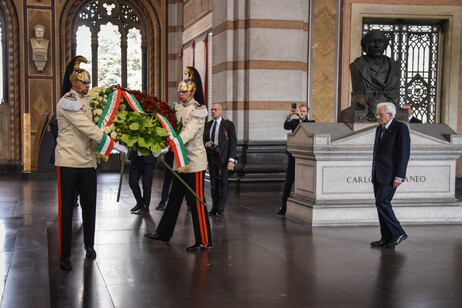 Cerimonia commemorativa di Alessandro Manzoni, con il Presidente della Repubblica Sergio Mattarella al Cimitero Monumentale