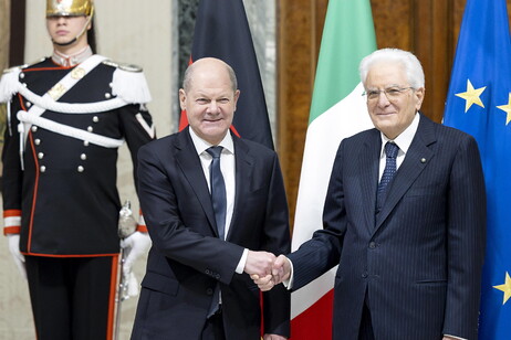 Italian President Mattarella meets German Chancellor Scholz in Rome