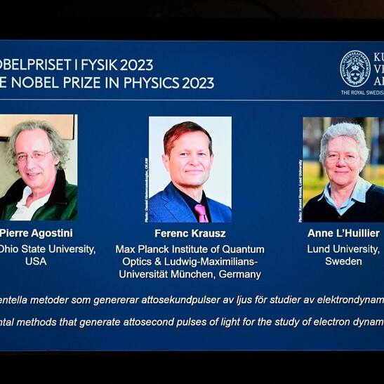 Nobel per la Fisica a Agostini, Krausz e L'Huiller (fonte: The Royal Swedish Academy)