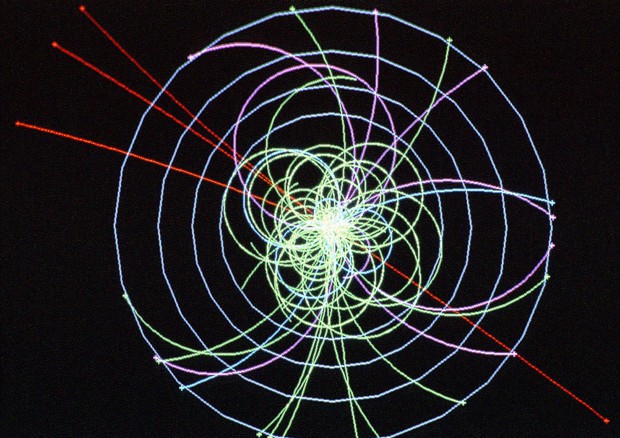 Simulazione di un probabile evento spia dell’esistenza del bosone di Higgs condotta con l’acceleratore Lhc (fonte: CERN) © Ansa