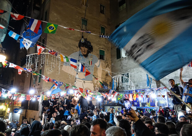 Napoli festeggia l'Argentina campione del mondo (foto: ANSA)