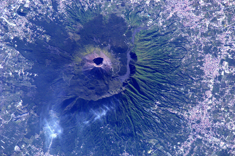 Il Vesuvio visto dallo spazio, fotografato dall 'astronauta Paolo Nespoli (fonte:Paolo Nespoli, ESA/NASA) - RIPRODUZIONE RISERVATA