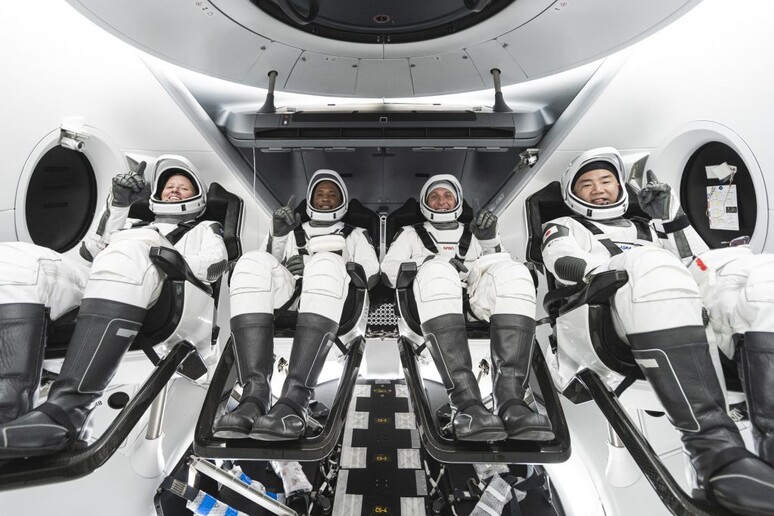 L’equipaggio della missione Crew-1 durante l’addestramento (fonte: SpaceX) - RIPRODUZIONE RISERVATA