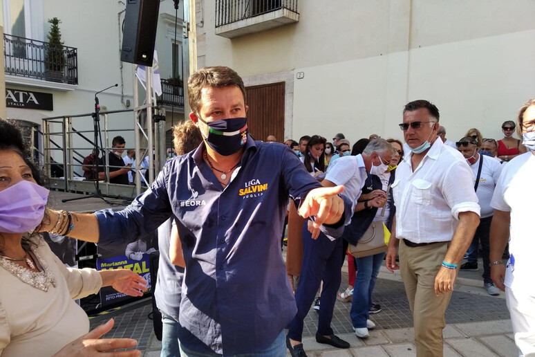Matteo Salvini nel Foggiano - RIPRODUZIONE RISERVATA