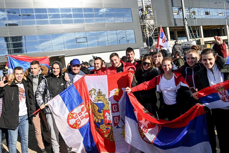 Djokovic: accolto dai tifosi al grido di  	'Nole 	',  	'Nole 	' © ANSA/AFP