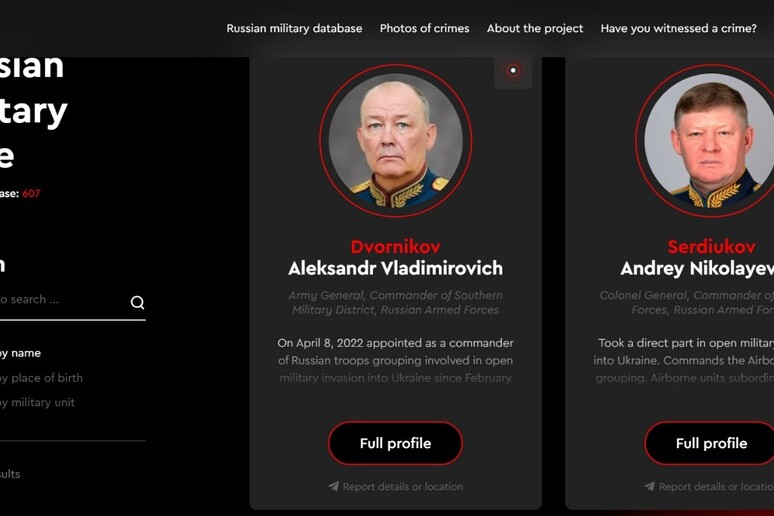 Kiev mette online l 'elenco dei criminali di guerra russi - RIPRODUZIONE RISERVATA
