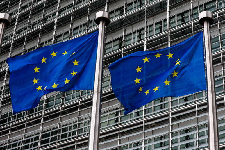 Bandiere dell 'Europa davanti alla sede della Commissione Europea © ANSA/EPA